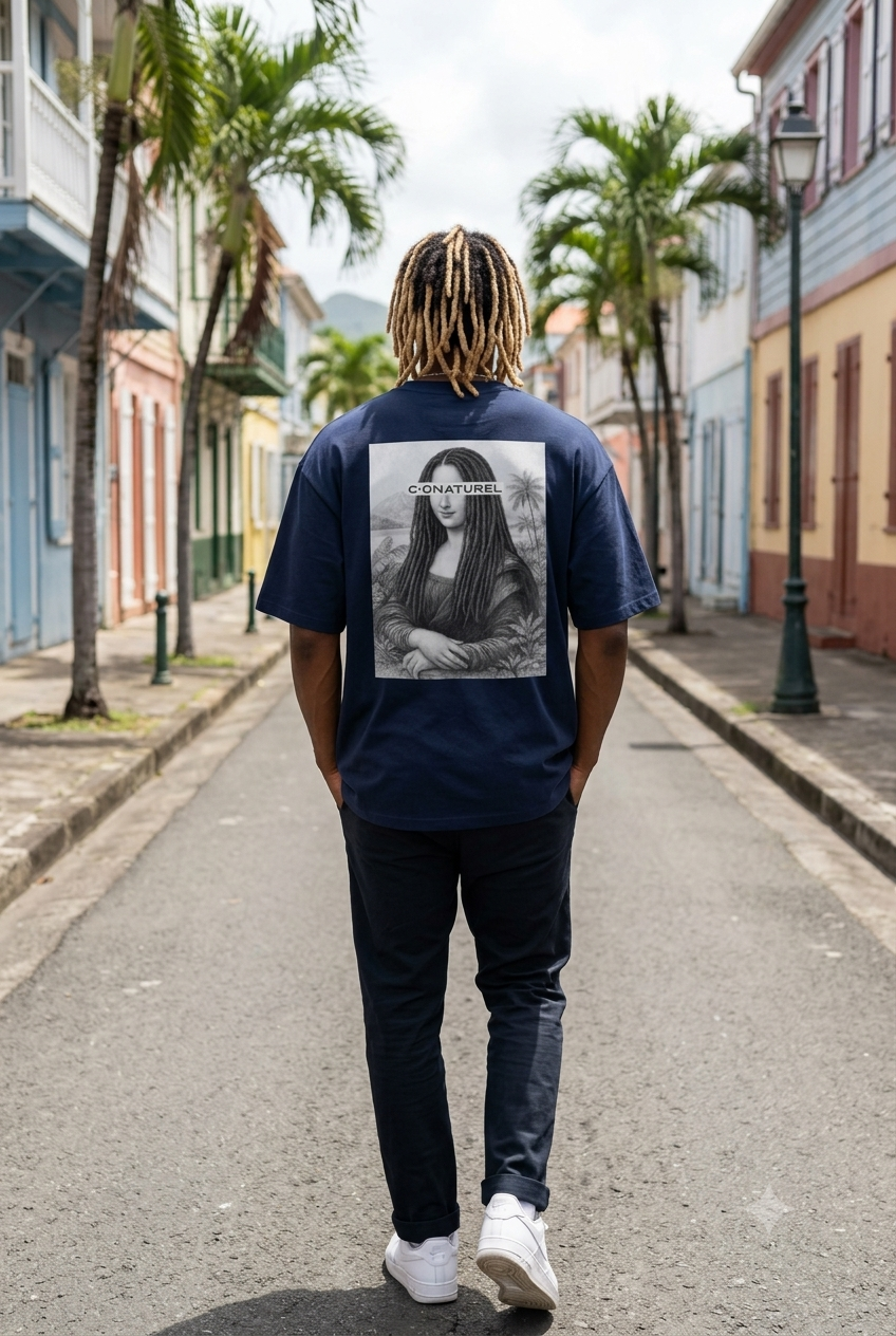 Man "Jo" portrait back French Navy / Black / Heather Grey