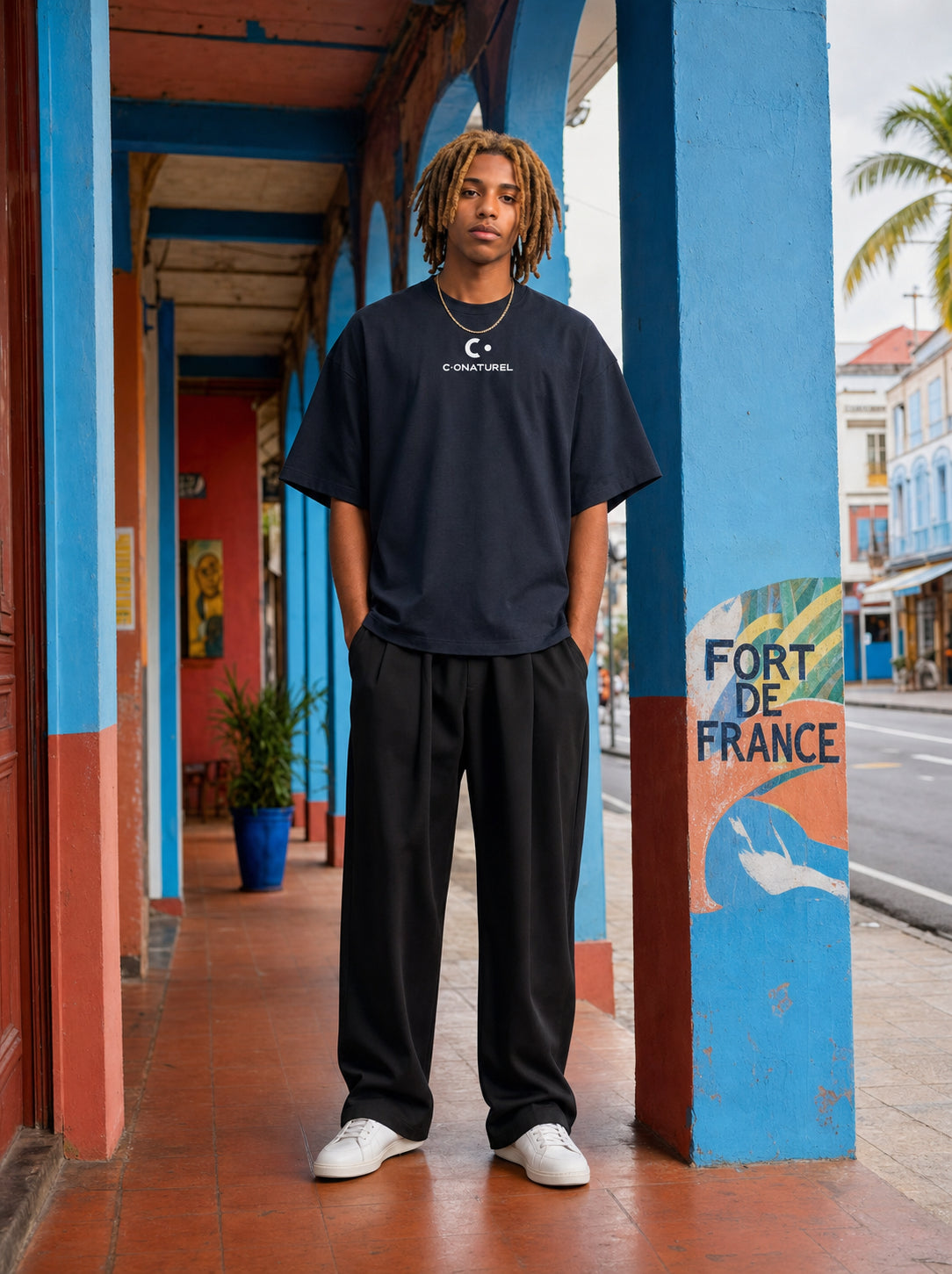 Man "Jo" portrait back French Navy / Black / Heather Grey