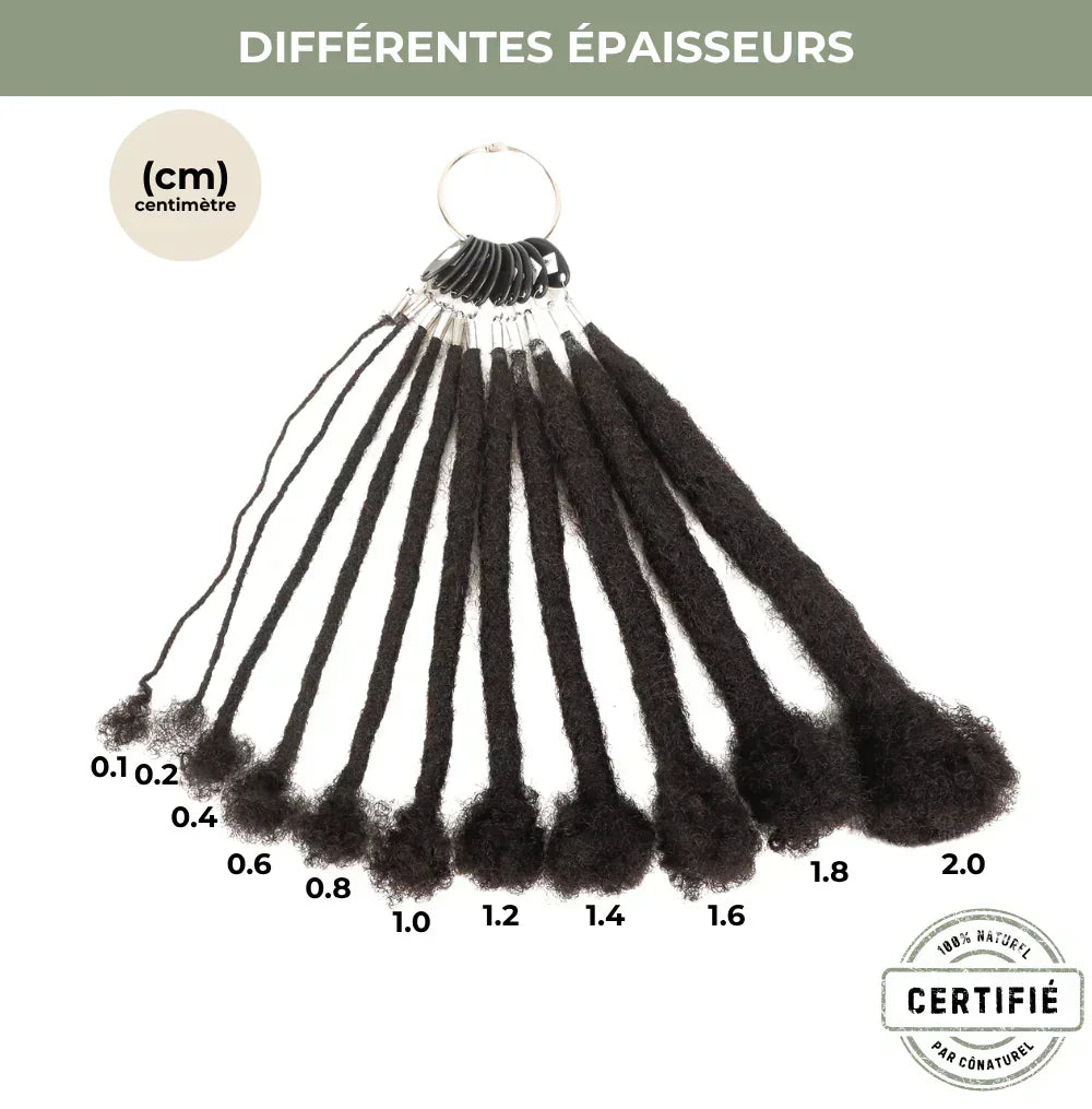 Guide des différentes épaisseurs de locks naturelles en centimètres Conaturel