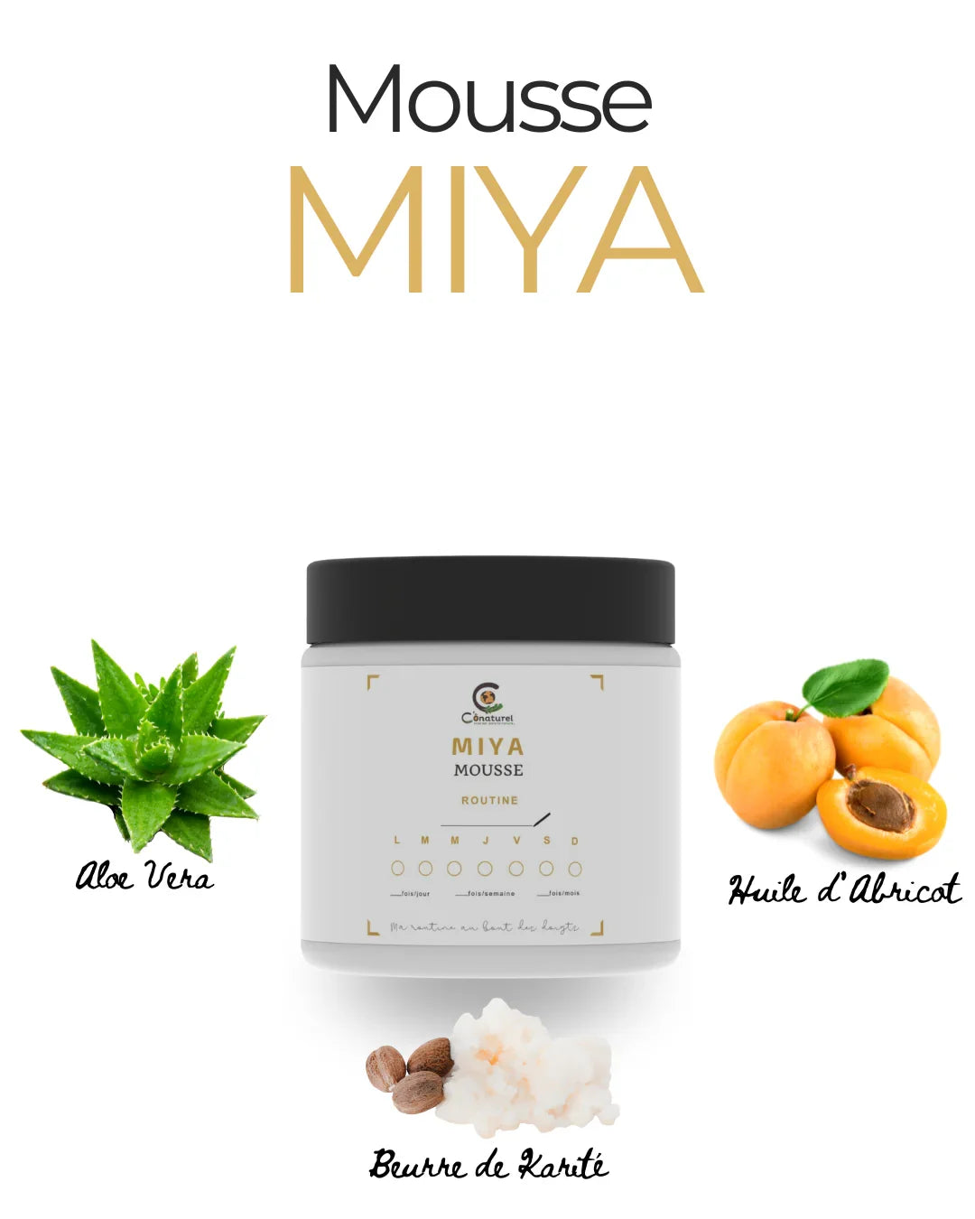 Mousse Miya Conaturel pour locks ,cheveux afro et bouclés – enrichie en aloe vera, huile d’abricot et beurre de karité