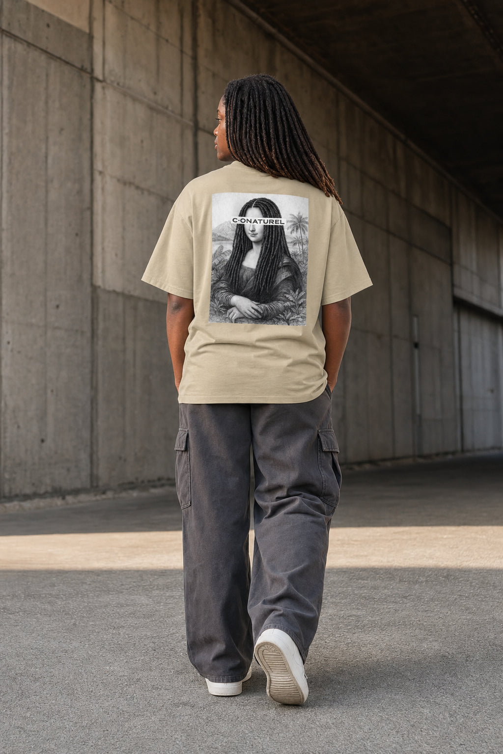 Man "Jo" portrait back Stone / White