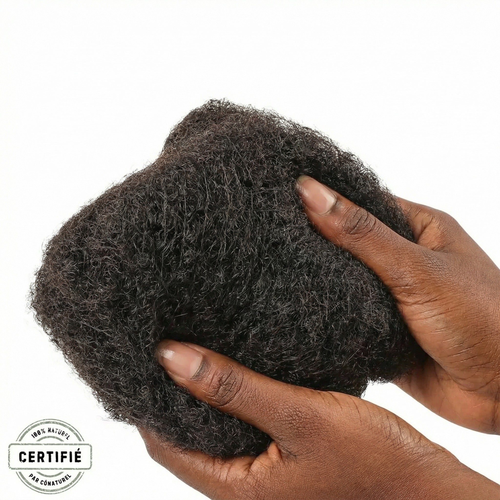 Zoom texture afro kinky naturelle Conaturel – fibre crépue dense 100% naturelle certifiée